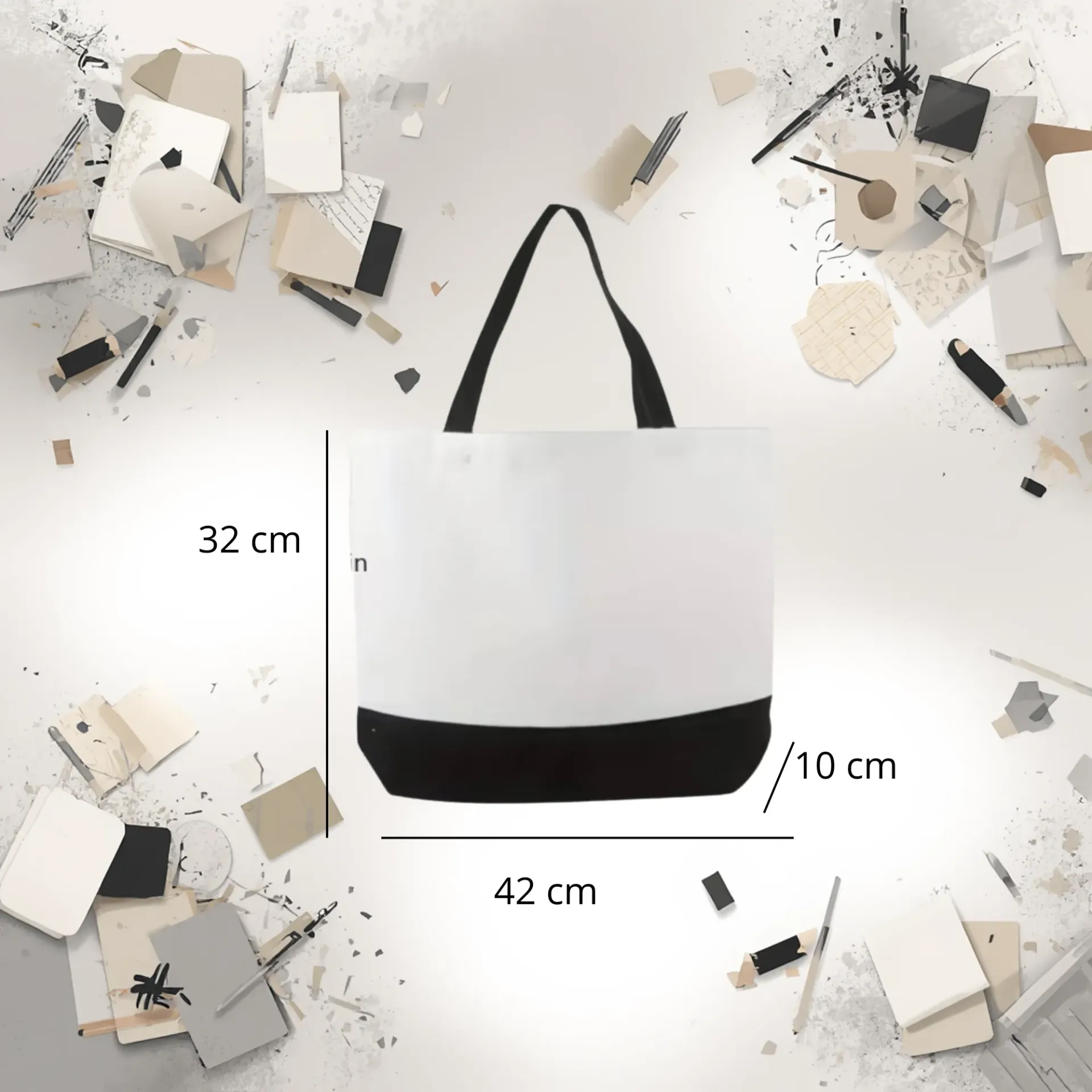 Sac shopping blanc/noir